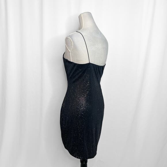 City Triangles One Shoulder Mini Dress Black Multicolor Glitter Womens XL Party - Picture 8 of 11